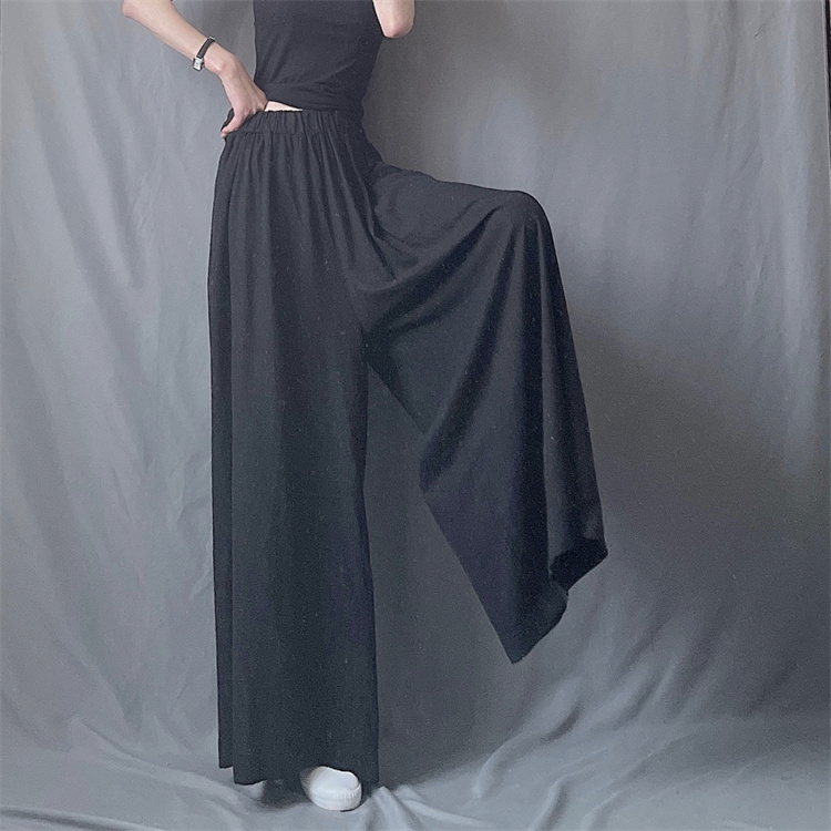 Retro long drape culottes slim high waist long pants