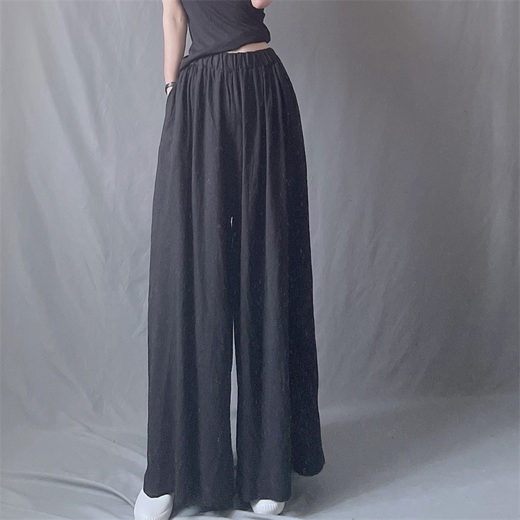 Retro long drape culottes slim high waist long pants