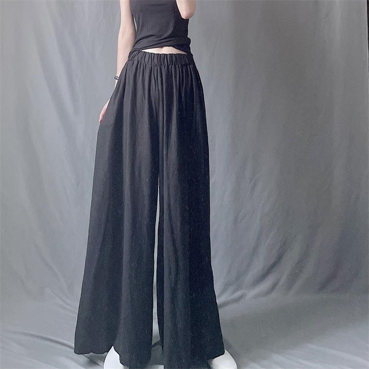 Retro long drape culottes slim high waist long pants