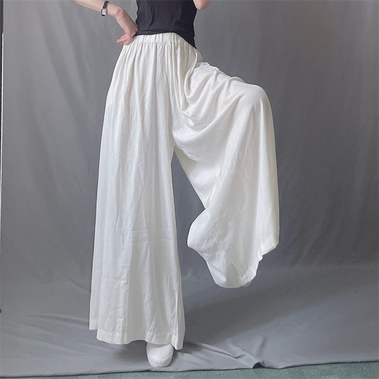 Retro long drape culottes slim high waist long pants