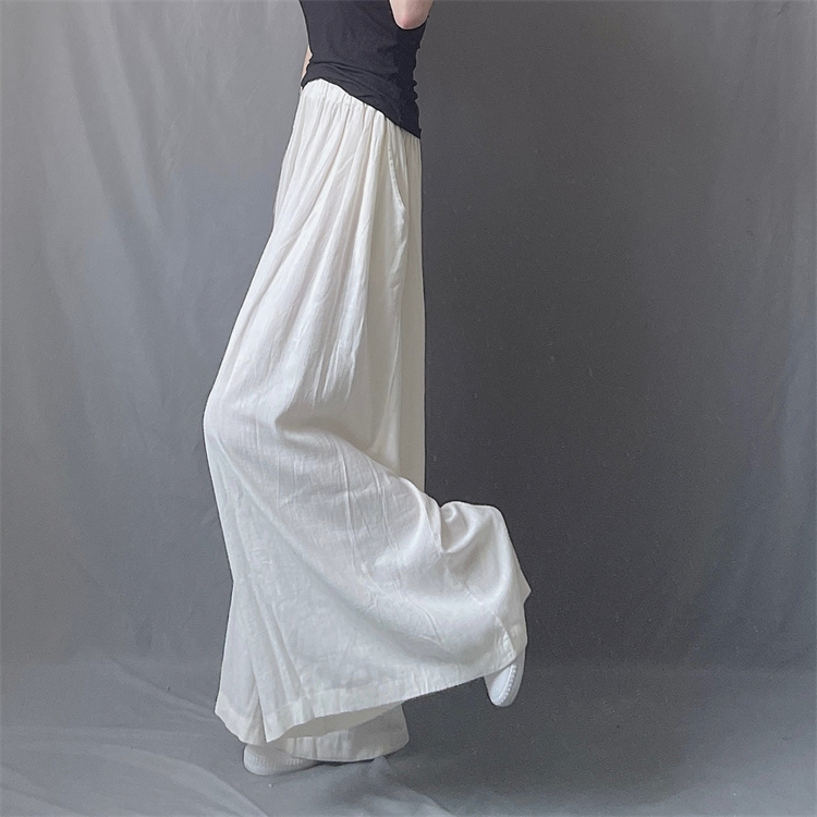 Retro long drape culottes slim high waist long pants