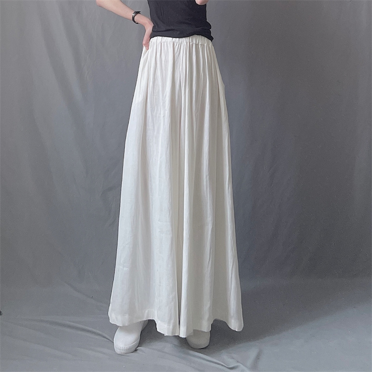 Retro long drape culottes slim high waist long pants