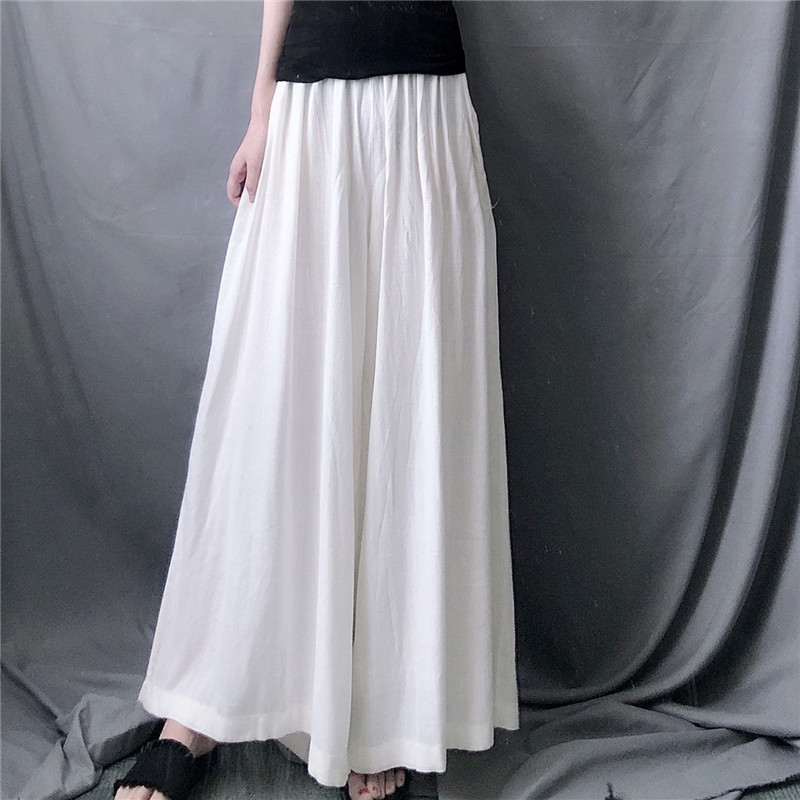 Retro long drape culottes slim high waist long pants