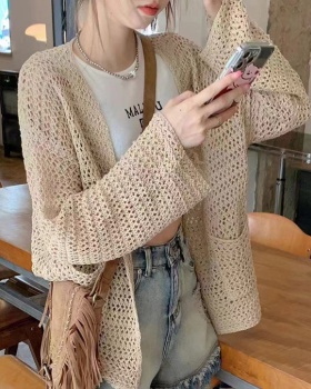 Lazy thin sweater loose outside the ride tops for women