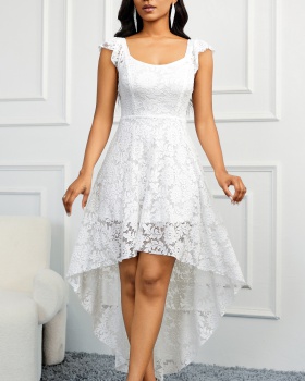 Elegant pure European style sling lace dress for women