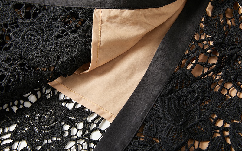 Pinched waist lace slim lapel temperament package hip dress
