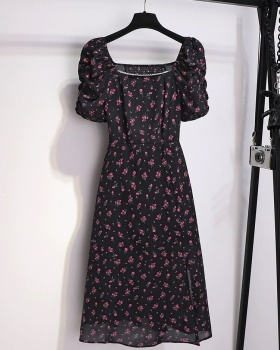 Black summer long dress floral dress for women