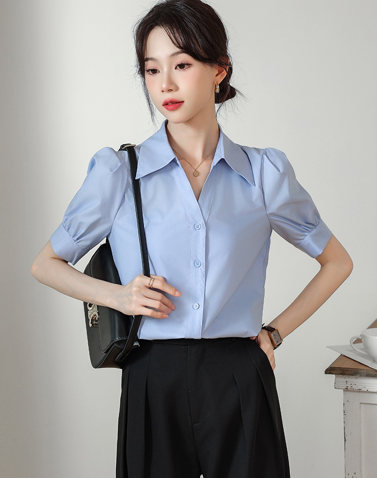 Short sleeve summer niche profession small fellow shirt for women