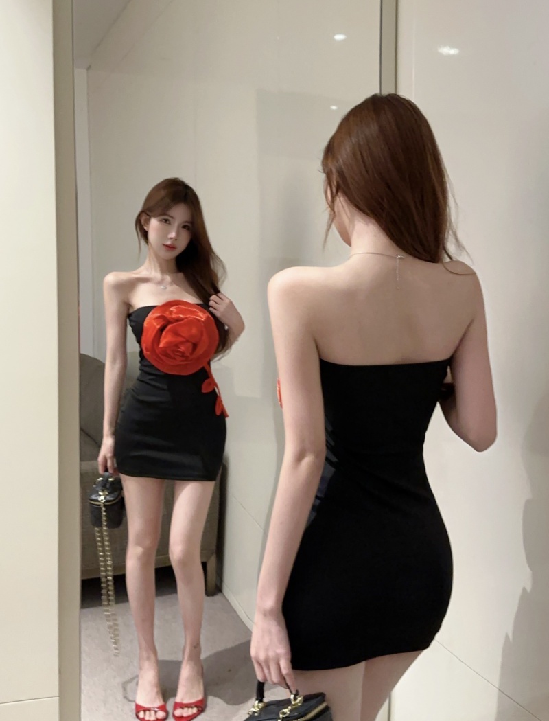 Tight stereoscopic dress elasticity formal dress for women