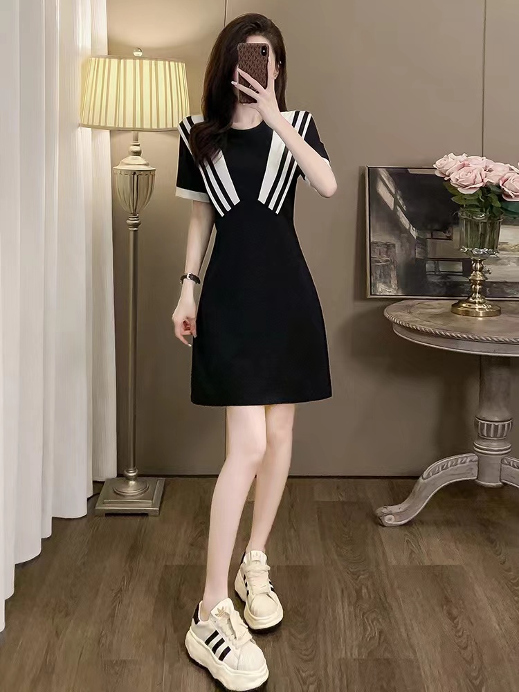 Black show young summer slim Casual knitted dress