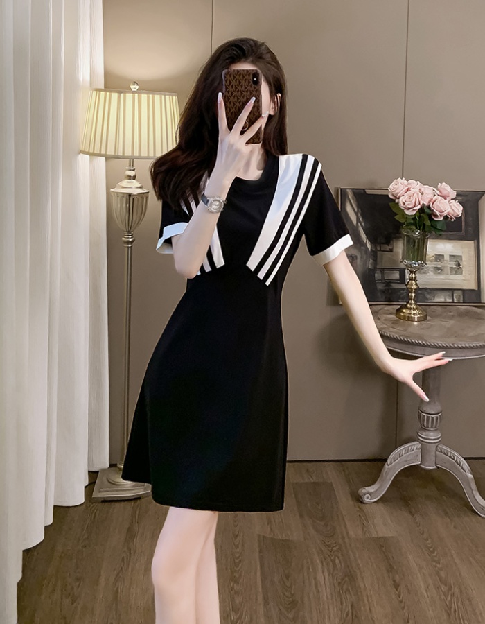 Black show young summer slim Casual knitted dress