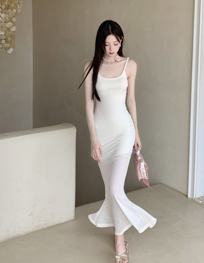 Mermaid strap dress knitted dress for women