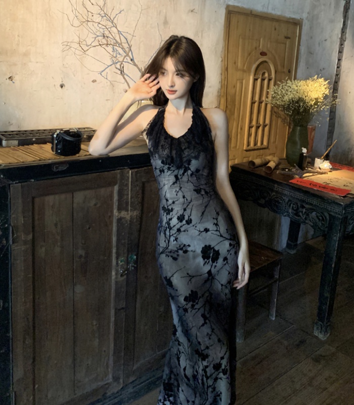 Chinese style mermaid dress summer long dress for women