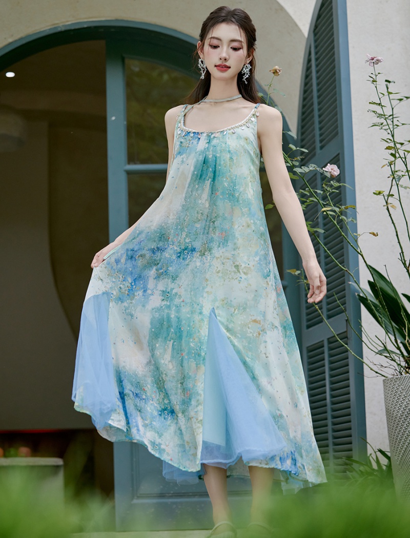 Blooming temperament long dress loose dress for women