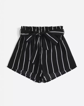 Black-white bow summer slim loose fashion shorts