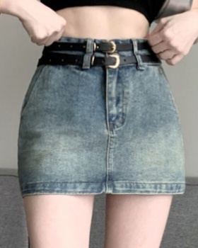 Slim package hip short skirt denim all-match skirt