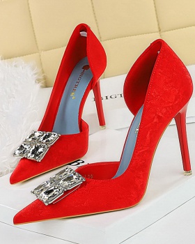 Low rhinestone high-heeled shoes high-heeled shoes