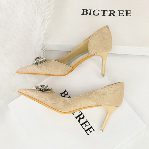 Korean style pointed high-heeled metal fine-root shoes