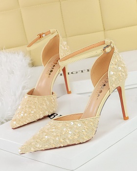 Sequins high-heeled shoes Korean style sandals for women
