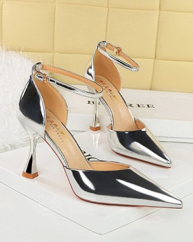 European style low high-heeled shoes pointed sandals