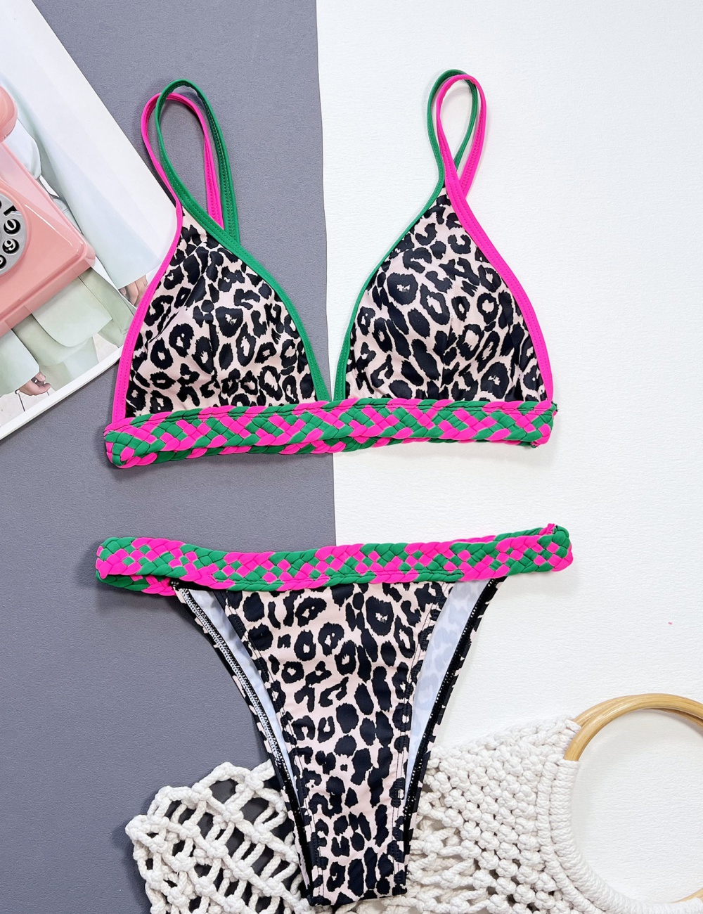 Leopard swimwear sexy separates swimsuit for women