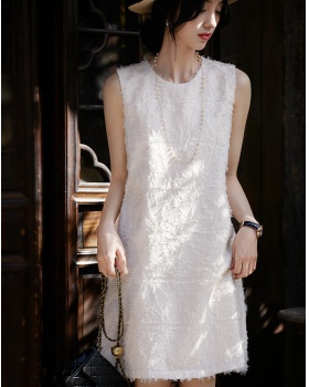 Chanelstyle sleeveless stereoscopic classic dress