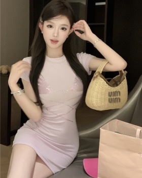 Black spicegirl T-back enticement pink dress