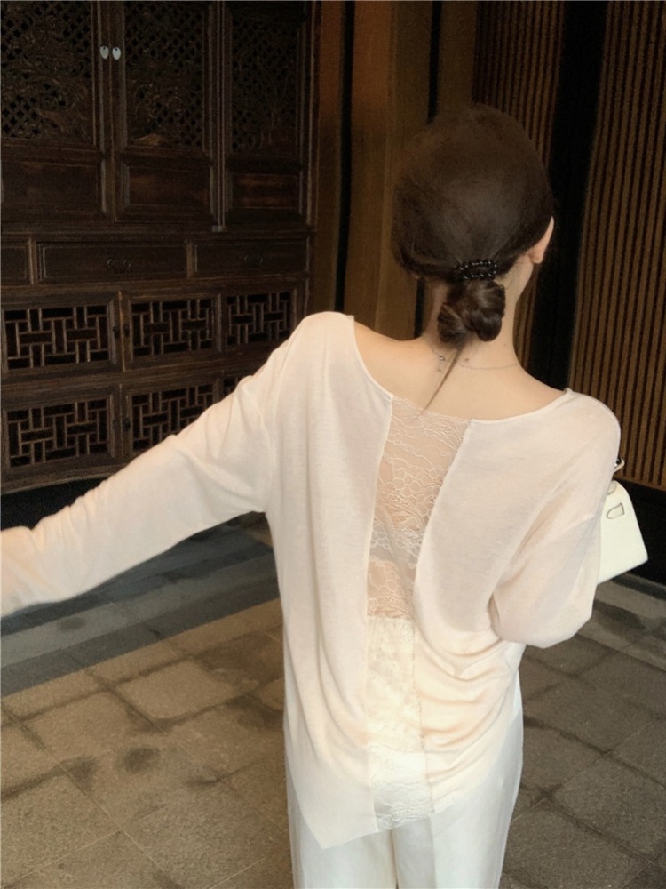 Lazy sunscreen knitted shirts bottoming summer thin smock