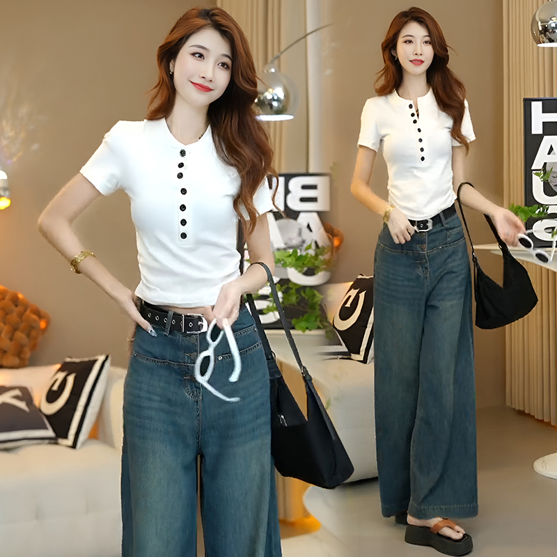 Summer fashion T-shirt slim all-match tops for women