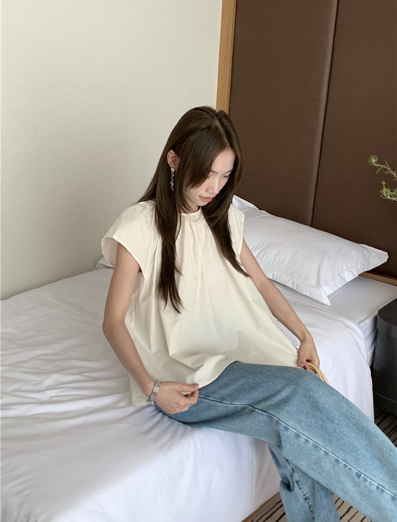 Simple loose shirt pure Korean style tops for women