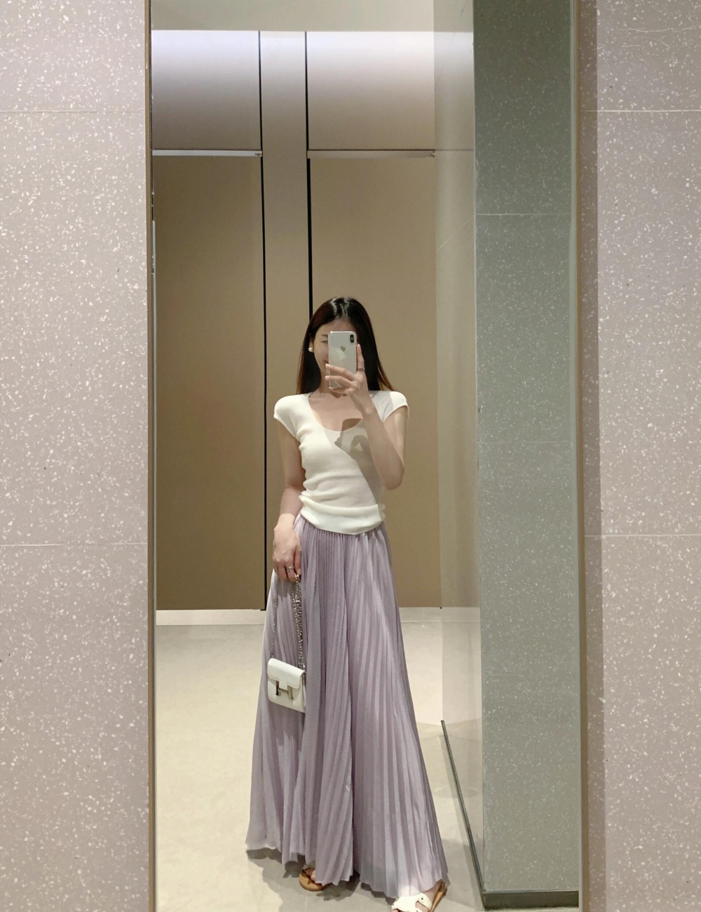 Short sleeve slim knitted tops purple all-match skirt