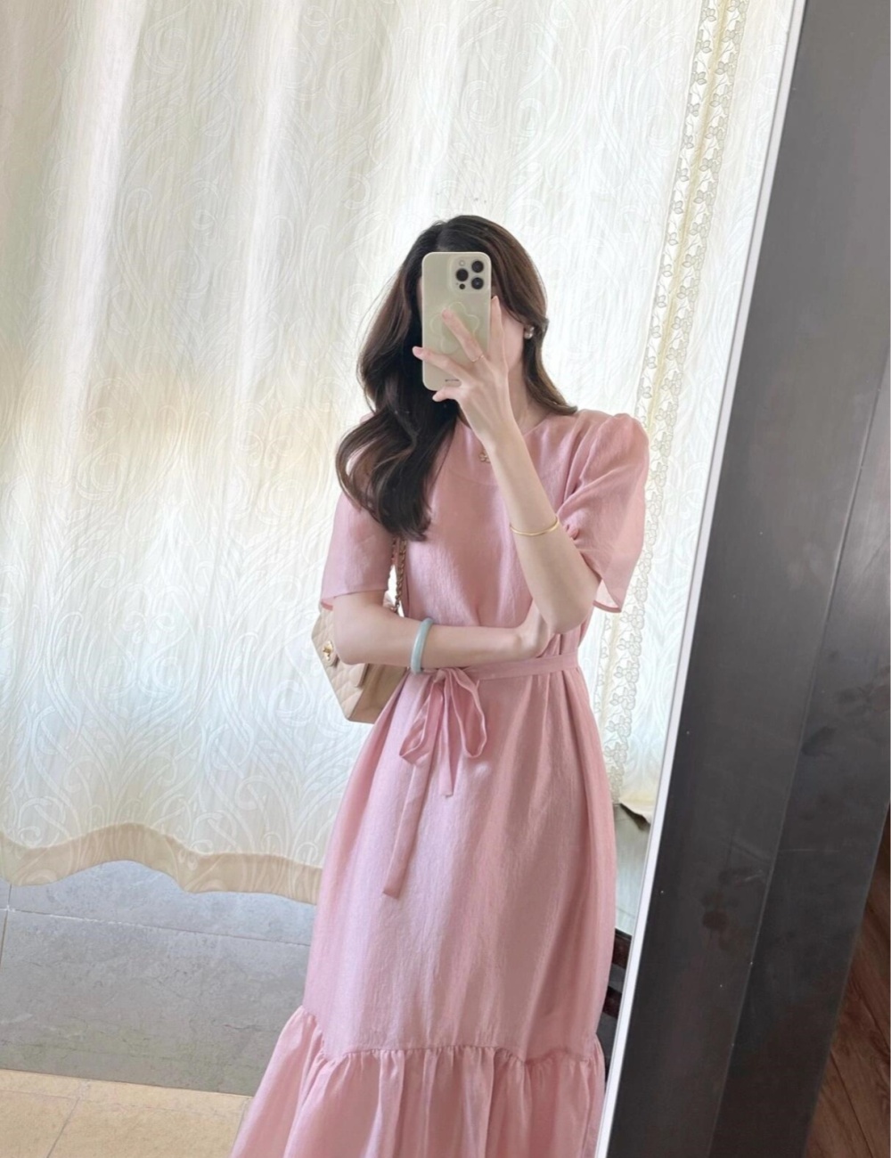 Summer refinement dress tender pink long dress