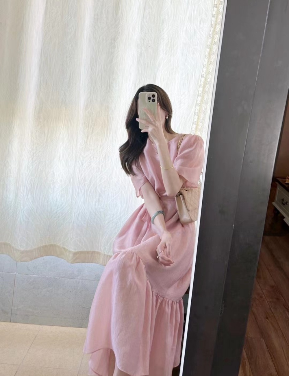 Summer refinement dress tender pink long dress