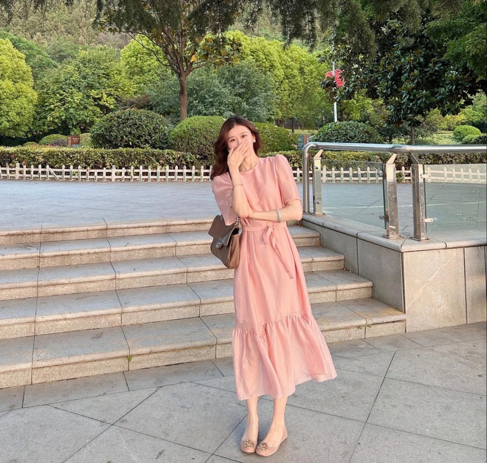 Summer refinement dress tender pink long dress