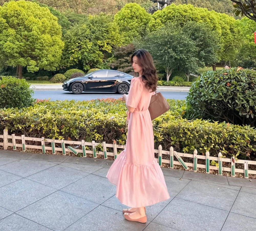 Summer refinement dress tender pink long dress