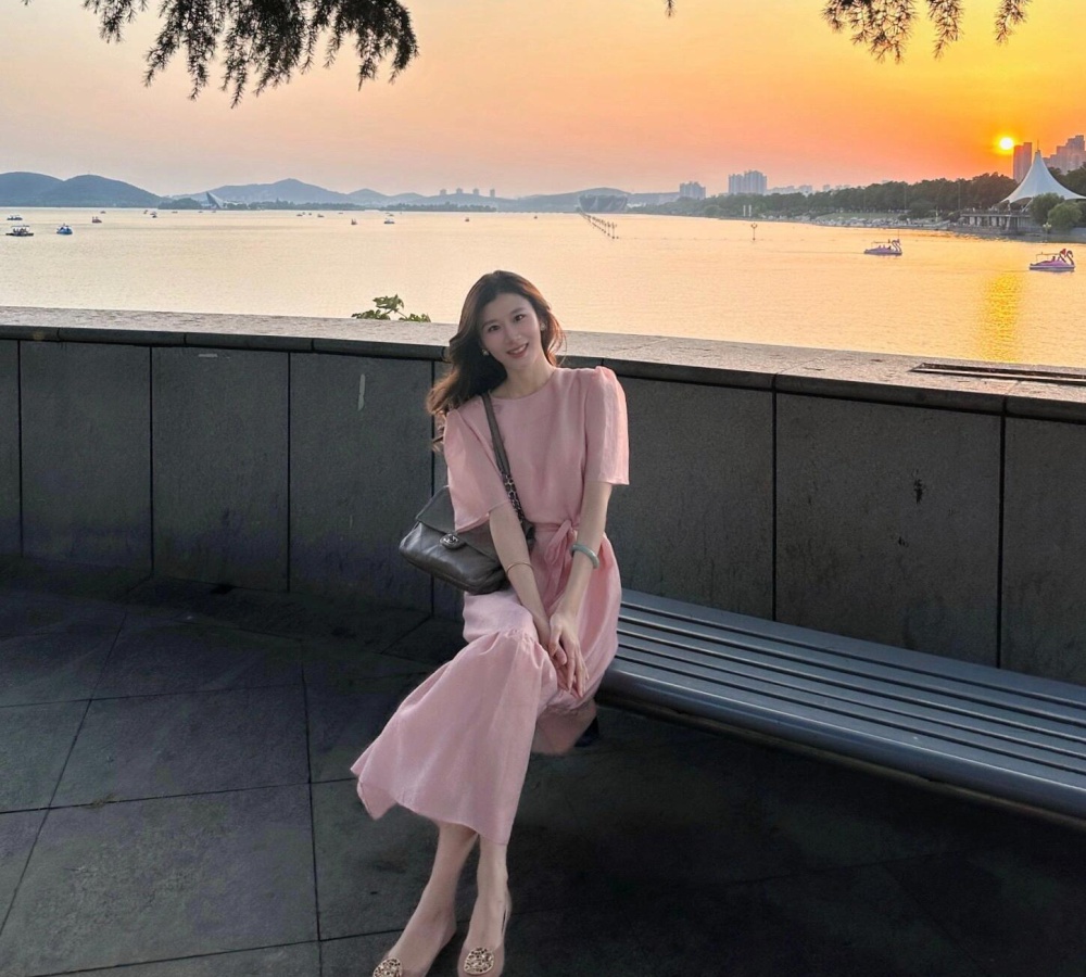 Summer refinement dress tender pink long dress