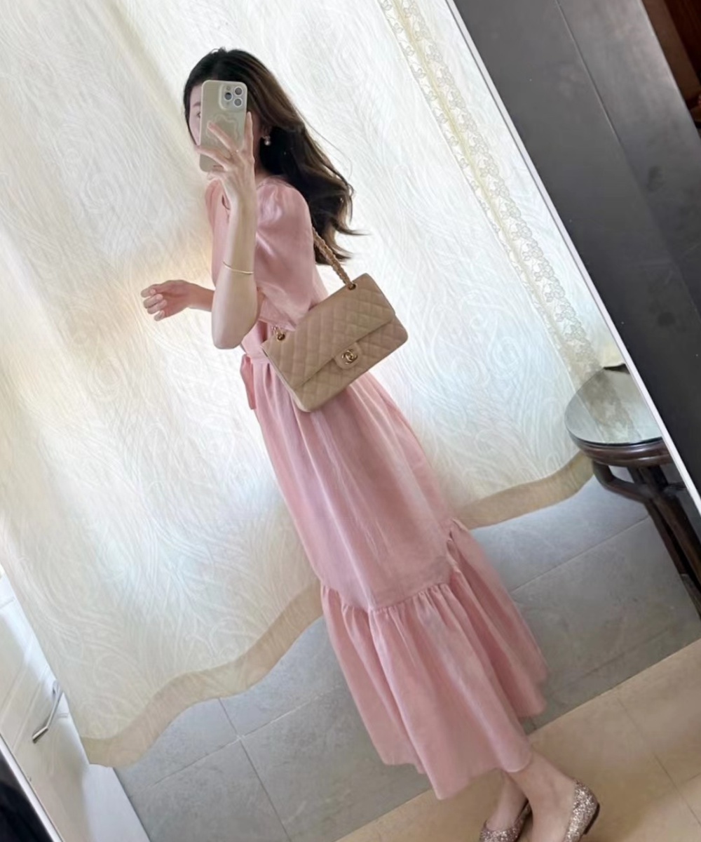 Summer refinement dress tender pink long dress