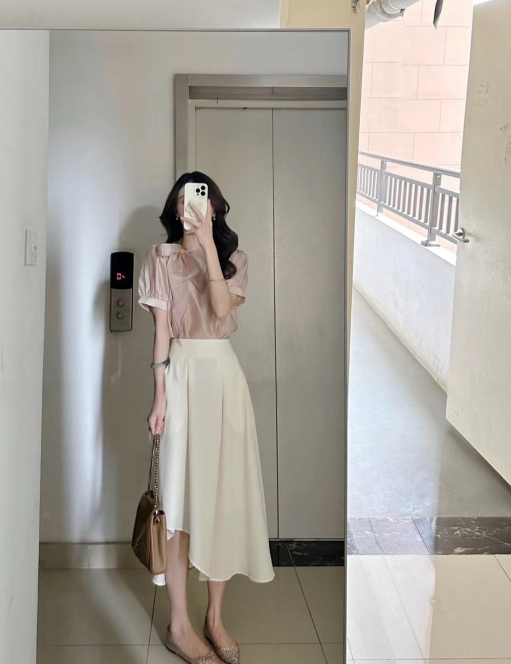 Crimp pure skirt commuting irregular tops 2pcs set