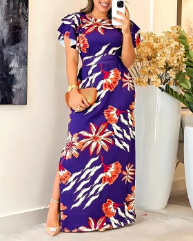 Pinched waist dress elegant long dress for women