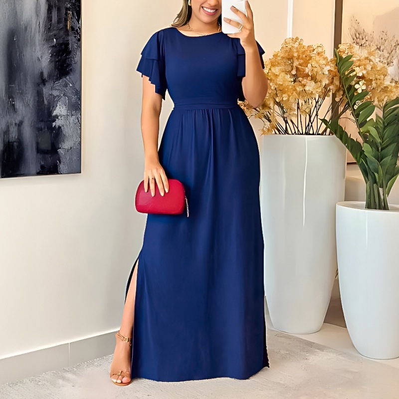 Tether temperament dress pinched waist long dress for women