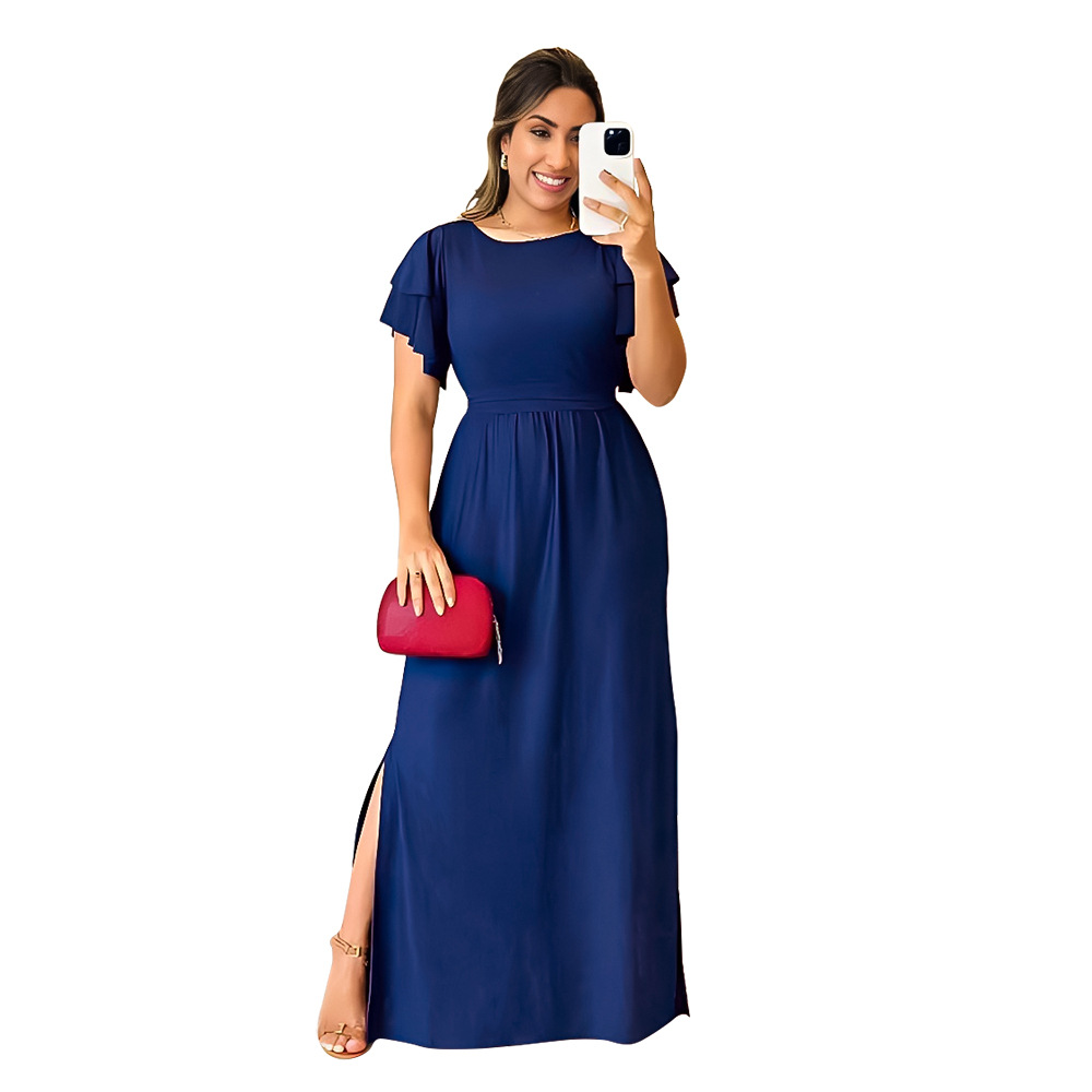 Tether temperament dress pinched waist long dress for women