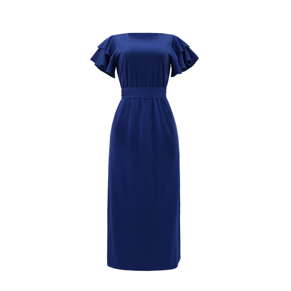 Tether temperament dress pinched waist long dress for women