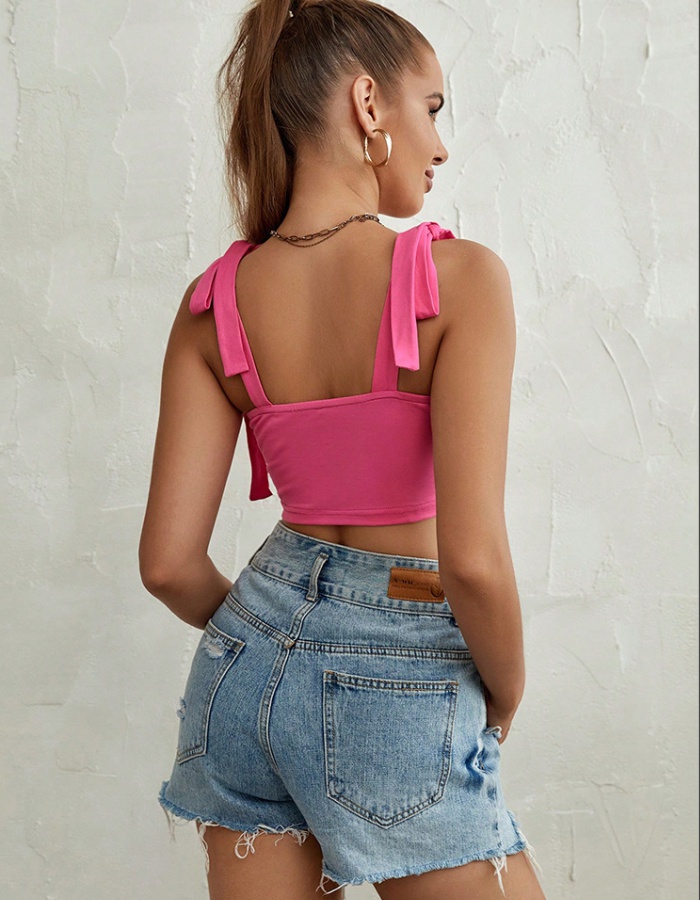 European style sling bottoming tight pure vest for women