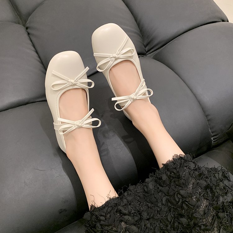 Square head shoes France style peas shoes for women