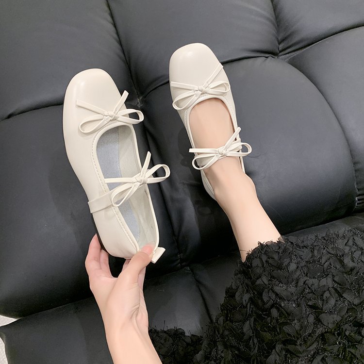 Square head shoes France style peas shoes for women