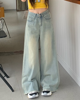 Straight loose jeans niche wide leg pants for women