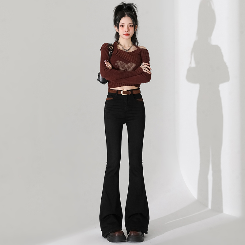 Retro spicegirl autumn long pants lengthen elasticity jeans