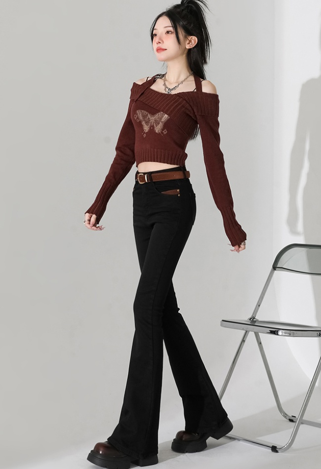 Retro spicegirl autumn long pants lengthen elasticity jeans