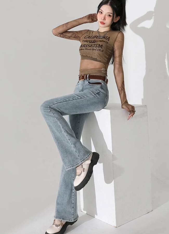 Retro spicegirl autumn long pants lengthen elasticity jeans