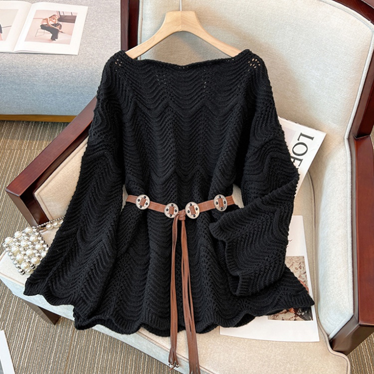 Hollow Korean style tops loose tender sweater for women